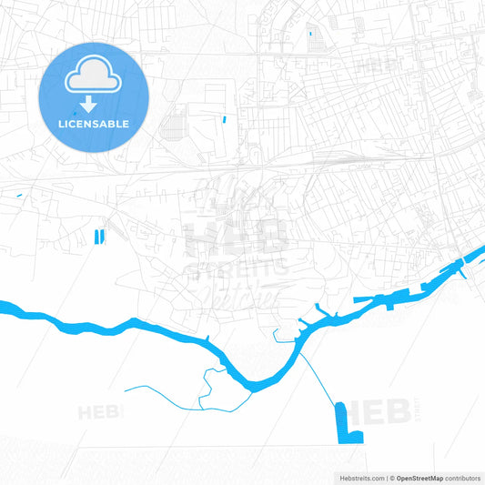 Pinsk, Belarus PDF vector map with water in focus
