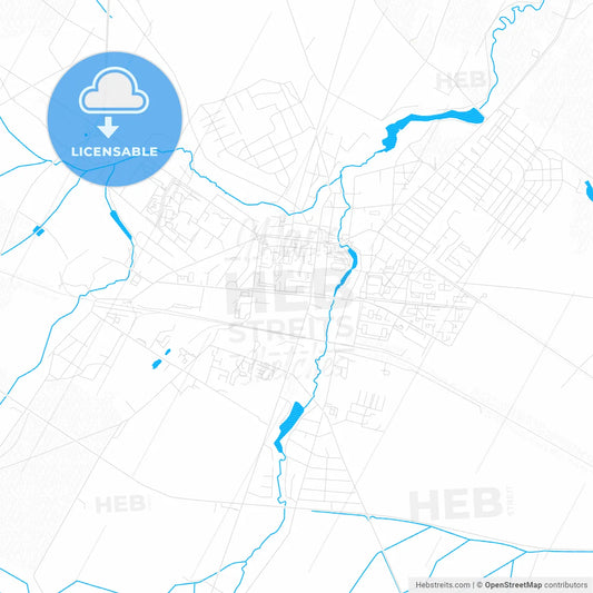 Smarhon, Belarus PDF vector map with water in focus