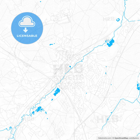 Wavre, Belgium PDF vector map with water in focus