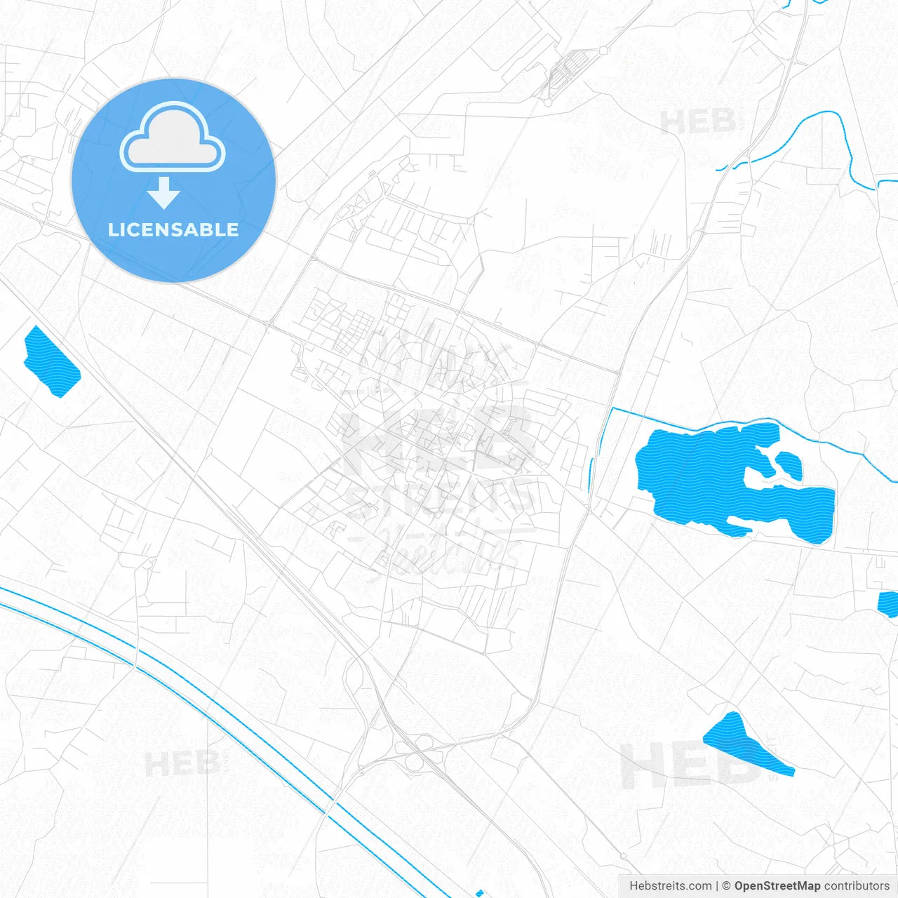 Velika Gorica, Croatia PDF vector map with water in focus