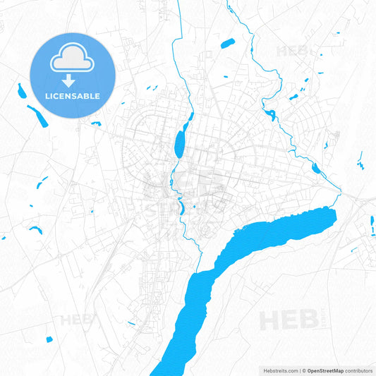 Viljandi, Estonia PDF vector map with water in focus