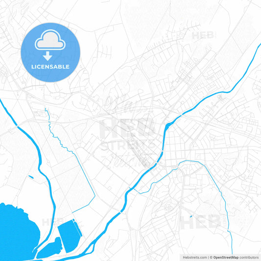 Salo, Finland PDF vector map with water in focus
