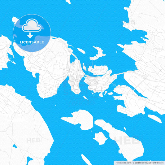 Savonlinna, Finland PDF vector map with water in focus