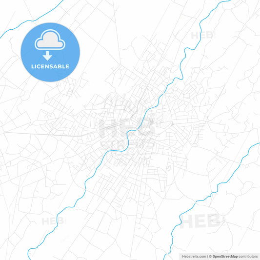 Zugdidi, Georgia PDF vector map with water in focus