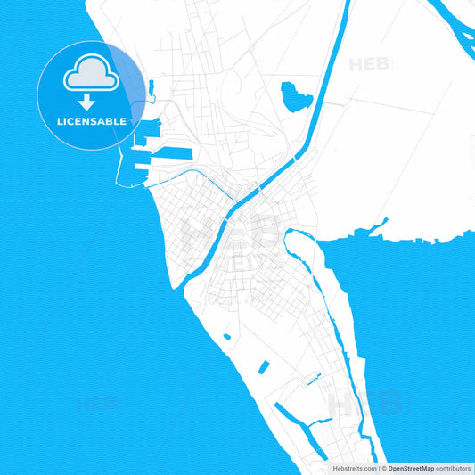 Poti, Georgia PDF vector map with water in focus