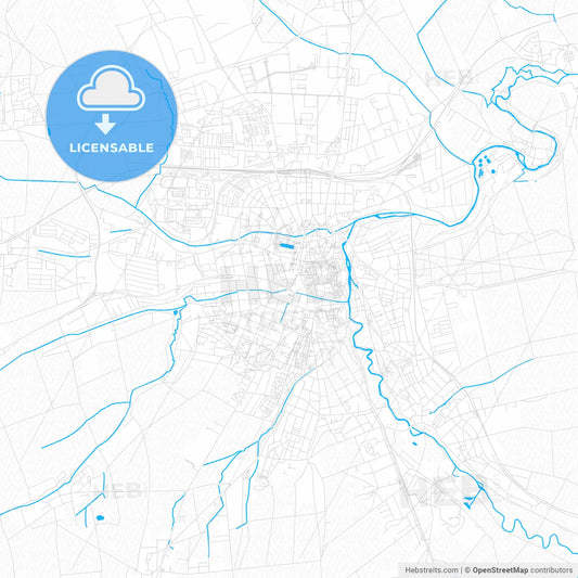 Weimar, Germany PDF vector map with water in focus