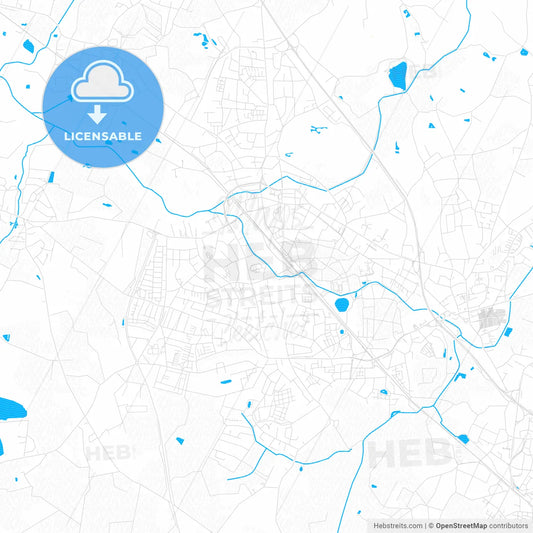 Pinneberg, Germany PDF vector map with water in focus