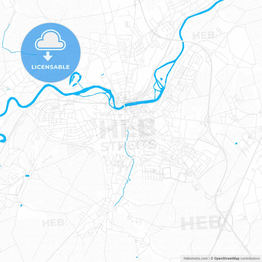 Weißenfels, Germany PDF vector map with water in focus