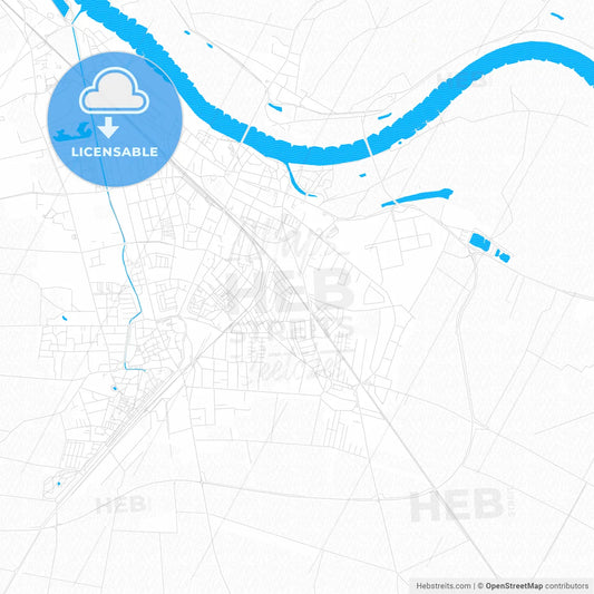 Schonebeck, Germany PDF vector map with water in focus