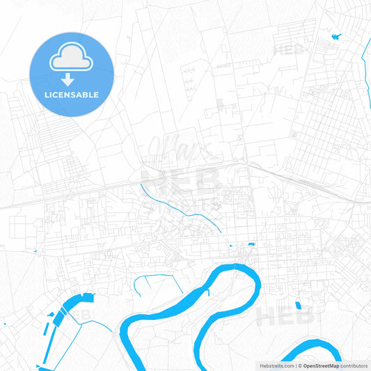 Tiraspol, Moldova PDF vector map with water in focus