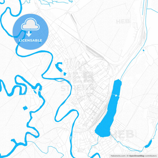 Ungheni, Moldova PDF vector map with water in focus