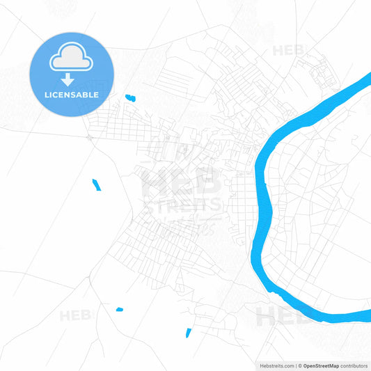 Soroca, Moldova PDF vector map with water in focus