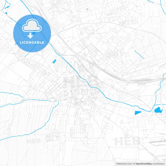 Gliwice, Poland PDF vector map with water in focus