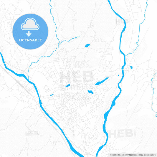 Câmpina, Romania PDF vector map with water in focus