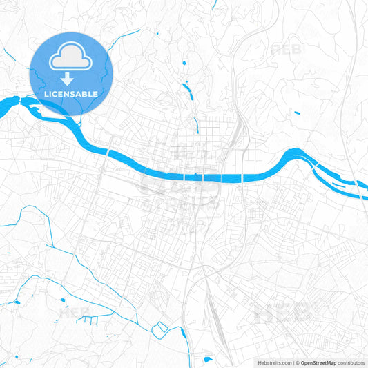 Maribor, Slovenia PDF vector map with water in focus