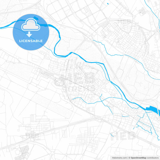 Manises, Spain PDF vector map with water in focus