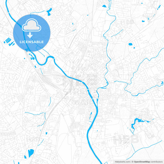 York, England PDF vector map with water in focus