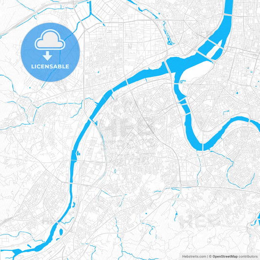 New Taipei, Taiwan PDF vector map with water in focus