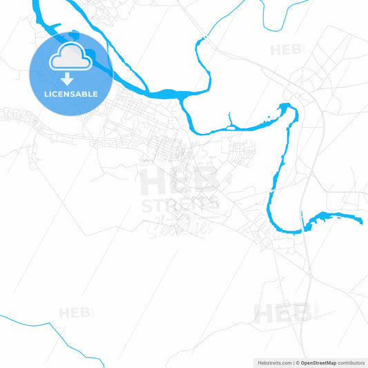 Sapele, Nigeria PDF vector map with water in focus