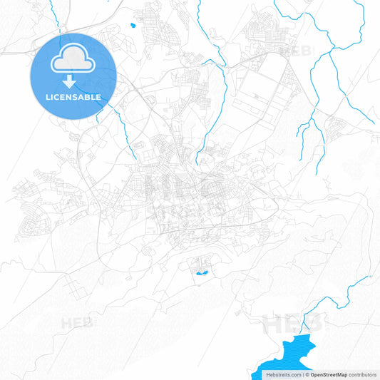 Tlemcen, Algeria PDF vector map with water in focus