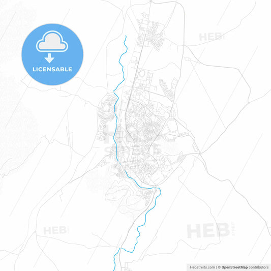 Saida, Algeria PDF vector map with water in focus