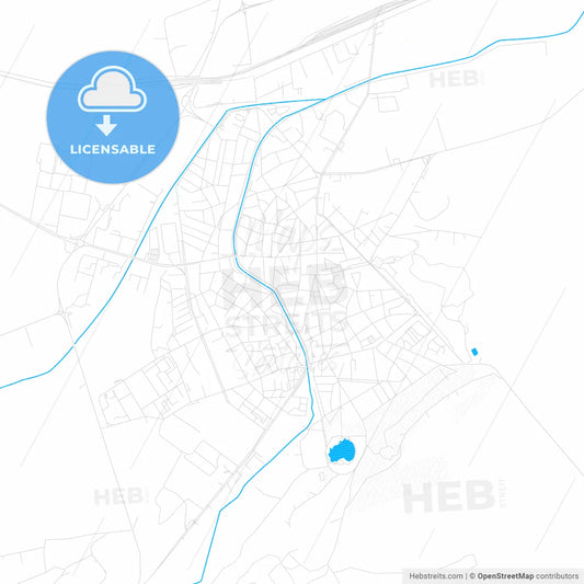 Targovishte, Bulgaria PDF vector map with water in focus