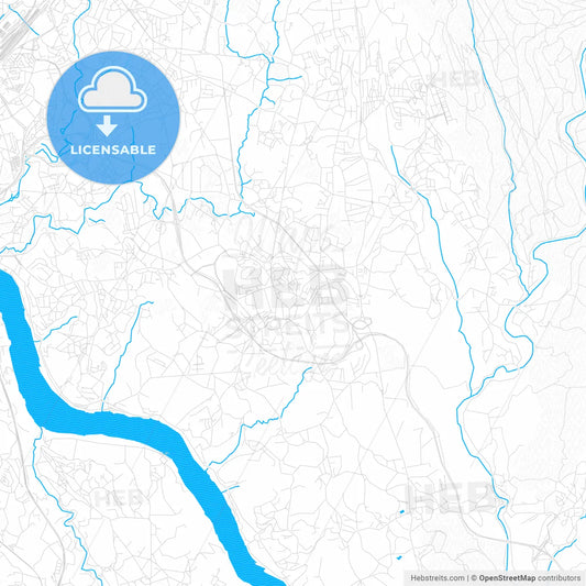 Gondomar, Portugal PDF vector map with water in focus