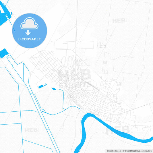 Călărași, Romania PDF vector map with water in focus