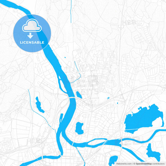 Karlstad, Sweden PDF vector map with water in focus