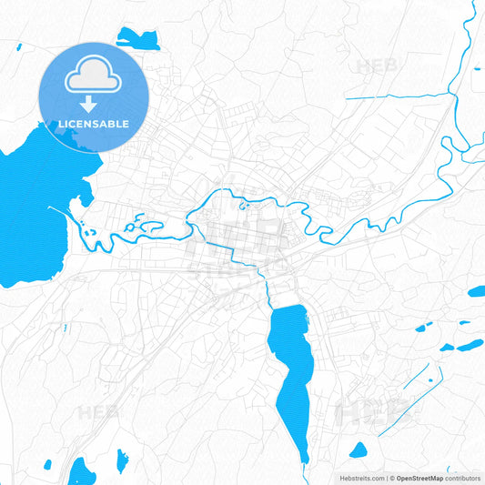 Alingsås, Sweden PDF vector map with water in focus