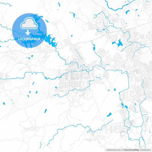 Jaboatao, Brazil PDF vector map with water in focus