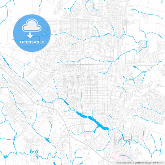 Londrina, Brazil PDF vector map with water in focus