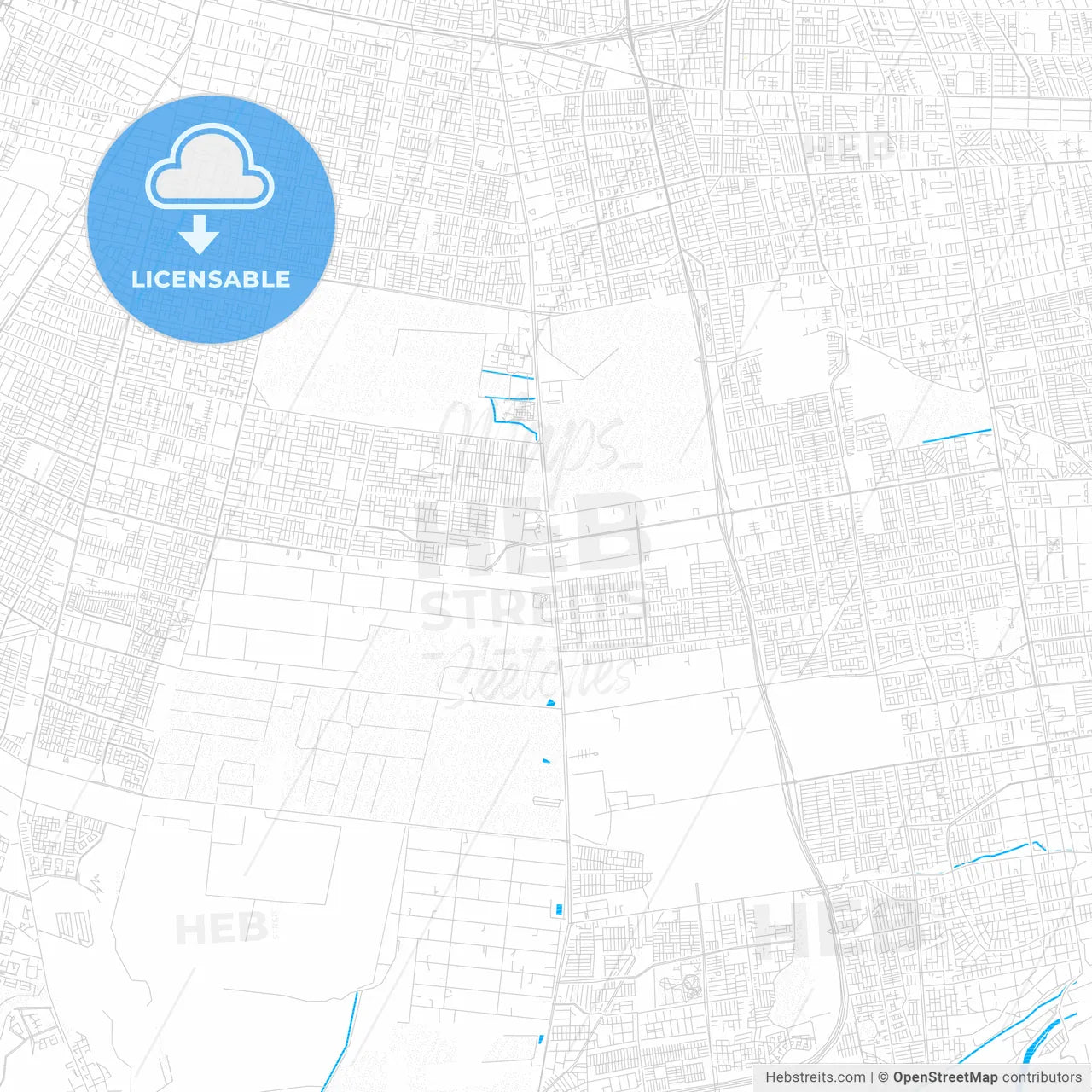 La Pintana, Chile PDF vector map with water in focus