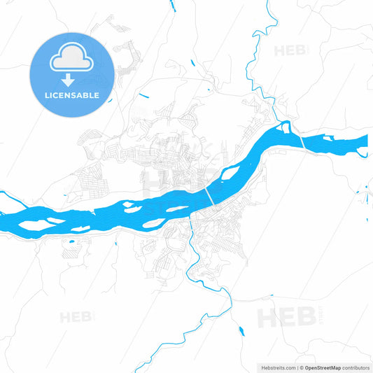 Colatina, Brazil PDF vector map with water in focus