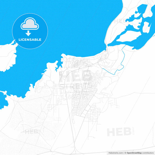 Al-Thawrah, Syria PDF vector map with water in focus