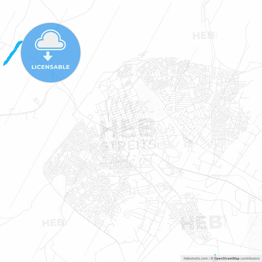 Chingola, Zambia PDF vector map with water in focus