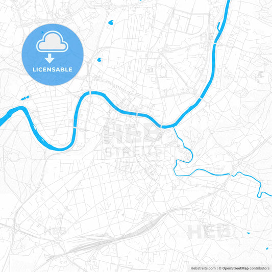 Vilnius, Lithuania PDF vector map with water in focus