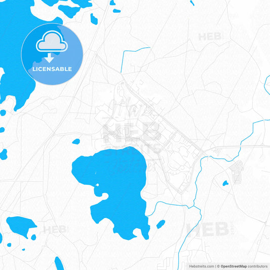 Visaginas, Lithuania PDF vector map with water in focus