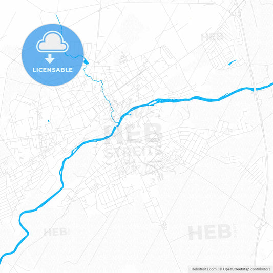 Ukmergė, Lithuania PDF vector map with water in focus
