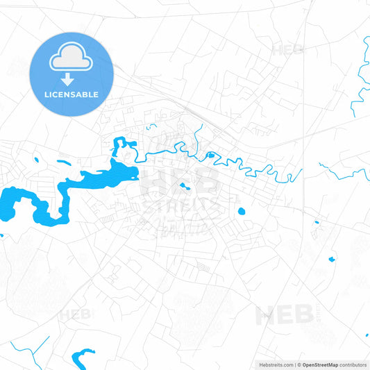 Plungė, Lithuania PDF vector map with water in focus