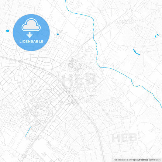 Legionowo, Poland PDF vector map with water in focus