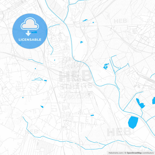 Mysłowice, Poland PDF vector map with water in focus