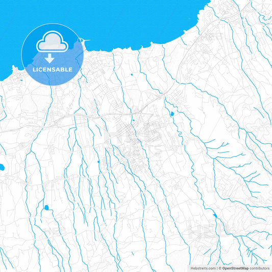 La Orotava, Spain PDF vector map with water in focus