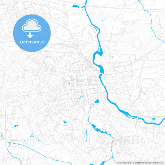 Linköping, Sweden PDF vector map with water in focus