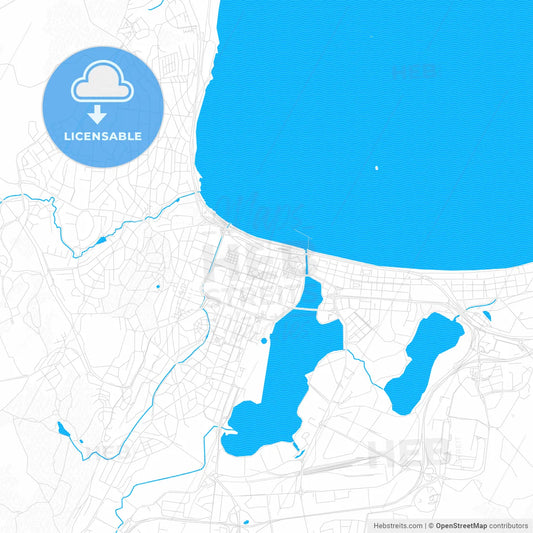 Jönköping, Sweden PDF vector map with water in focus