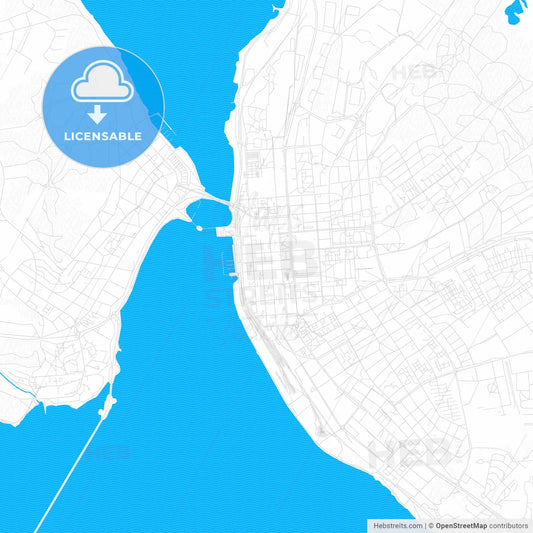 Östersund, Sweden PDF vector map with water in focus