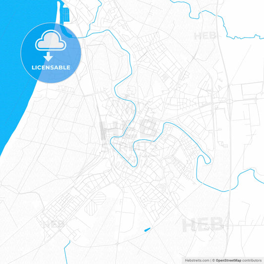 Ängelholm, Sweden PDF vector map with water in focus