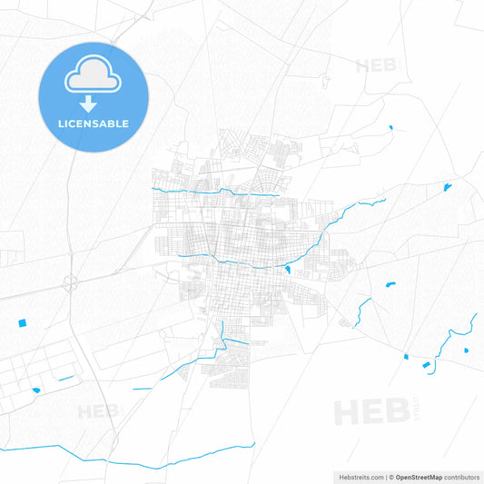 Palmira, Colombia PDF vector map with water in focus