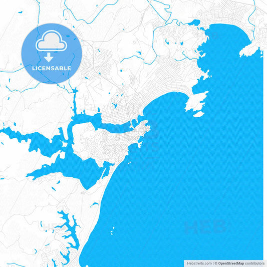 Guarapari, Brazil PDF vector map with water in focus