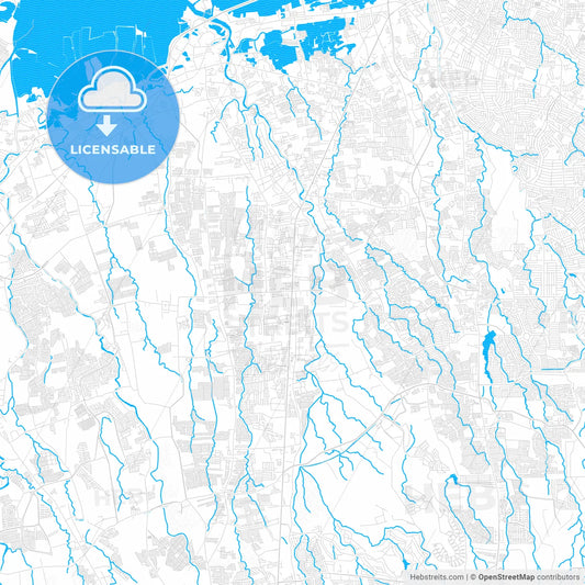 Imus, Philippines PDF vector map with water in focus